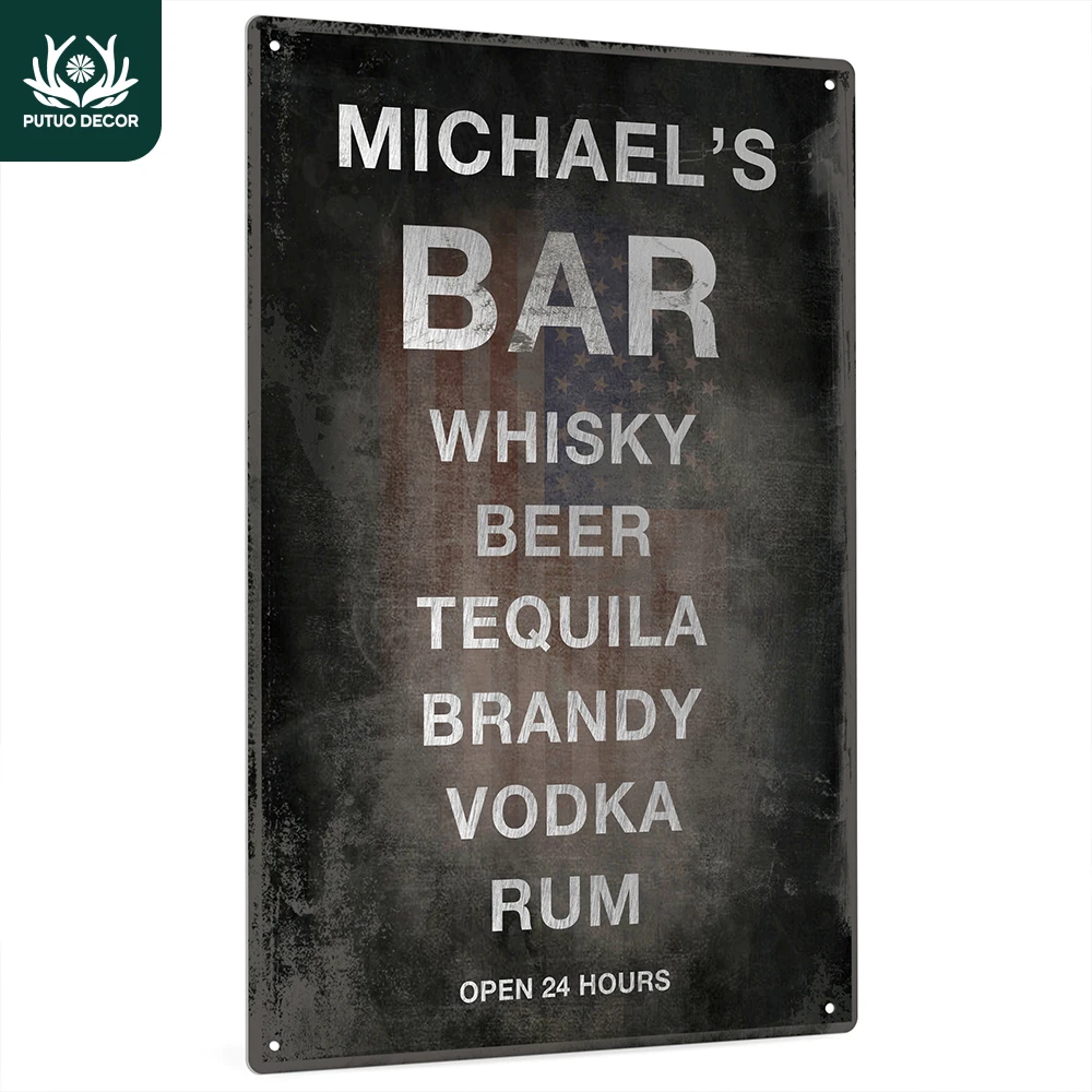 

Putuo Decor 1pc Custom Metal Tin Sign, Personalized Wall Art Decoration for Home Farmhouse Bar Pub Club, 7.9x11.8Inches, Gifts