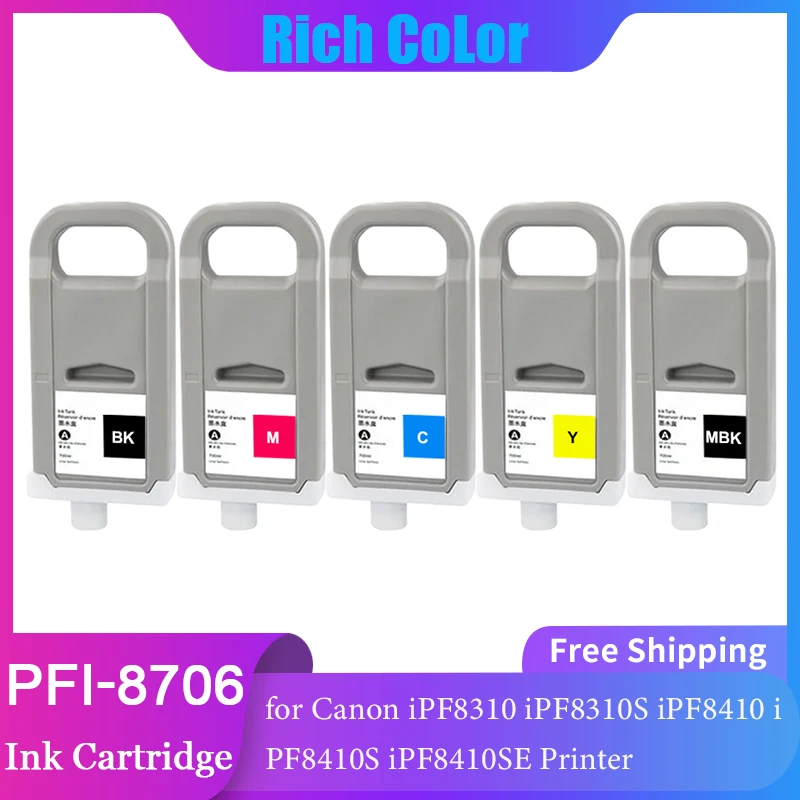 

PFI8706 PFI-8706 Ink Cartridge 700ml compatible for Canon iPF8310 iPF8310S iPF8410 iPF8410S iPF8410SE Printer with Pigment ink