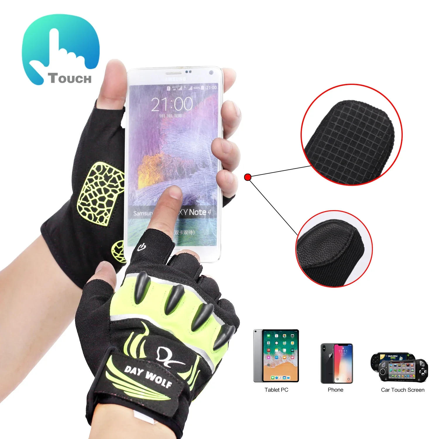 Fingerless LED Intelligent Flashlight Cycling Gloves Bicycle Direction Turn Signal Sport Gloves