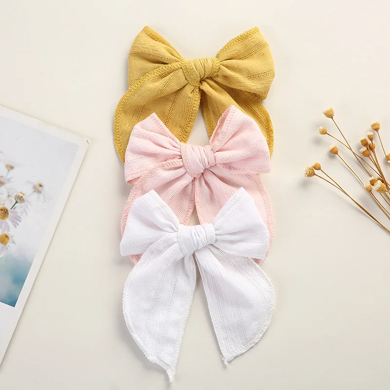 

22 PCS/Lot, 4.3" Jacquard Fabric Bow Hair Clips Or Headbands, School Girl Fable Bow Hair Barrette, Kids Hair Accessories
