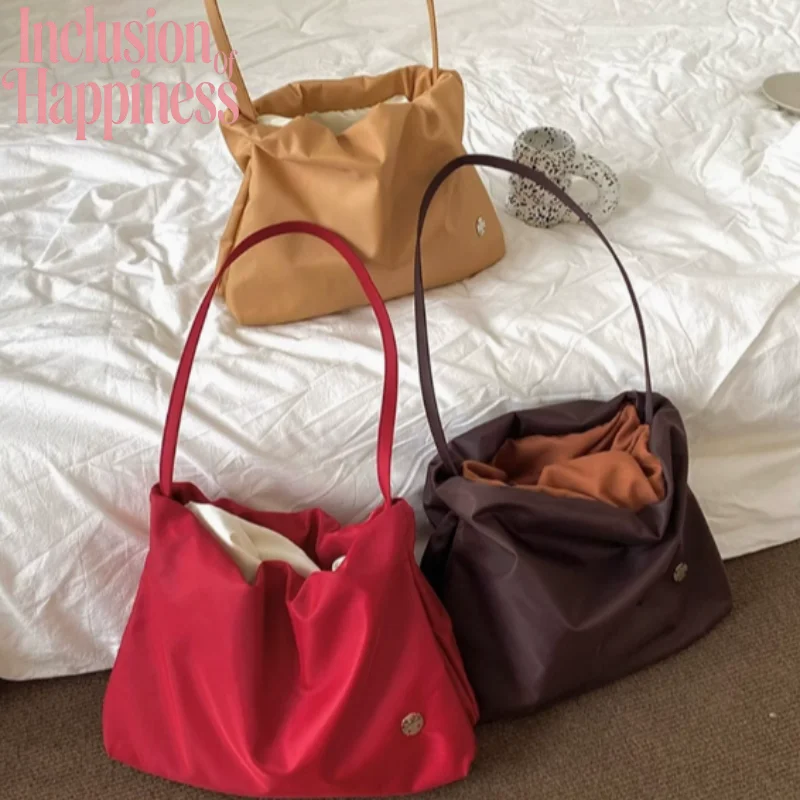 

Сумка через плечо в форме облака с мягкой поверхностью, большая вместительная нейлоновая сумка через плечо с двойным ремнем, сумка в форме облака, весенняя коллекция