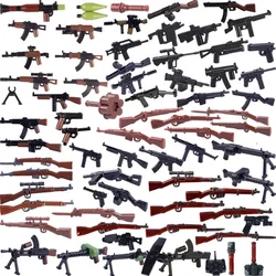 WW2 accessori per soldati militari armi Building Blocks tedesco USA pistola sovietica Mini modelli 98k PPSH BAR mattoni giocattoli regalo per bambini