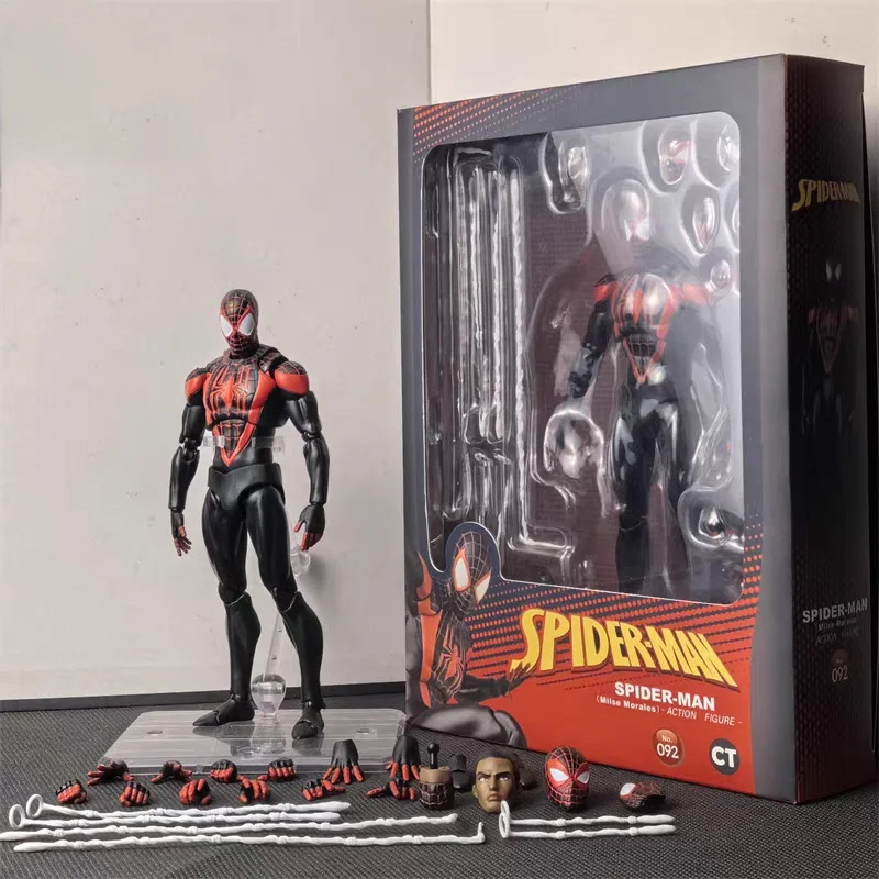 New Ct Manga Version Spiderman Miles Morales Action Figure Mafex 092 Ultimate Comics Spider-Man Shf Figure Ko Figurine Toys Gift