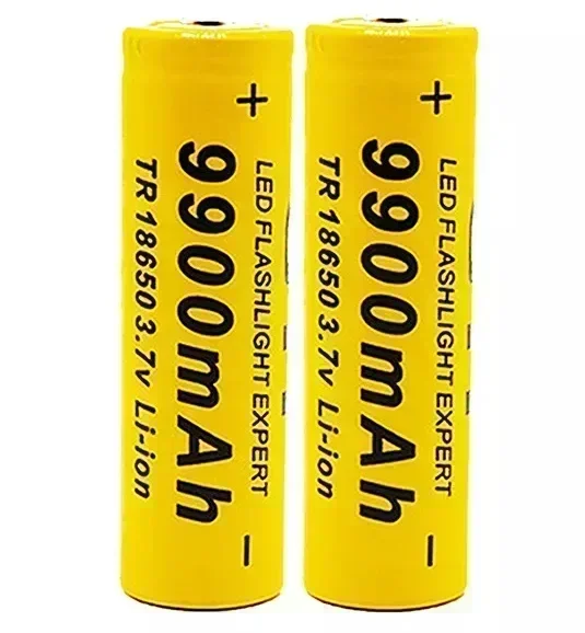 18650 충전식 리튬 이온 배터리, 포켓 램프 및 충전기용, 3.7V 18650 9900Mah 용량