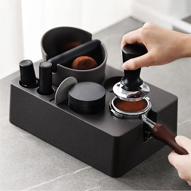 

51/53/58mm ABS Coffee Portafilter Rack Distributor Holder Espresso Tamper Mat Stand Espresso Knock Box Coffee Accessories