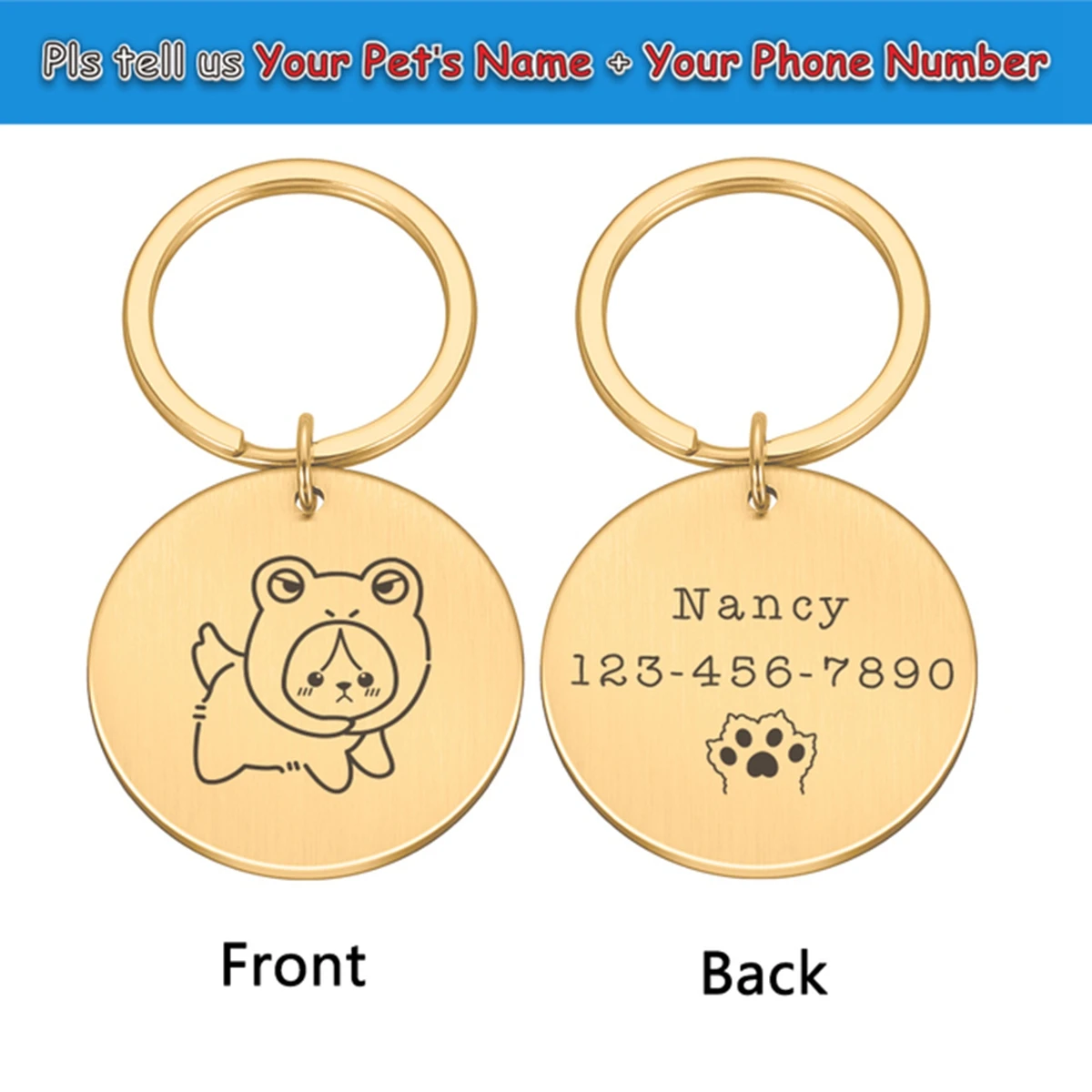 

1 pc lovely bear Customized Text Personalized Dog Tags Customized Dog Collar With Name For Dog Tag Name Products