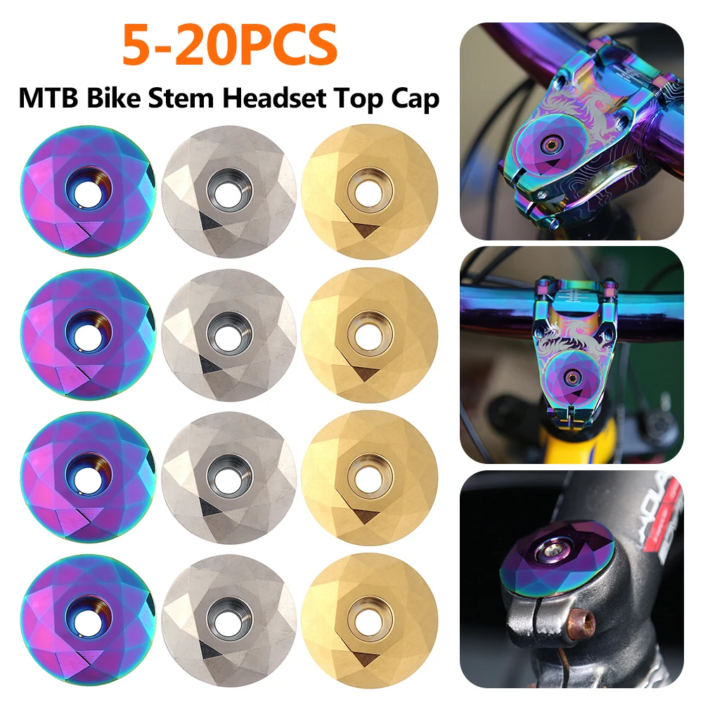 5-20PCS Bicycle Headset Cap Burnt Blue MTB Road Bike Stem Headset Top Cap Cover for 28.6mm Fork Head Tube Cycling Accessories