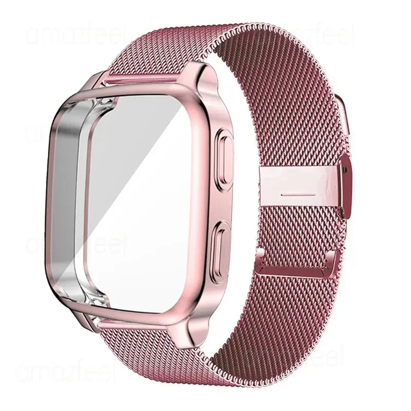 حزام معدني + حافظة حماية للغارمين فينو Sq SQ2 ملحقات ساعة ذكية للغارمين فينو Sq سوار موسيقي إطار غطاء كامل