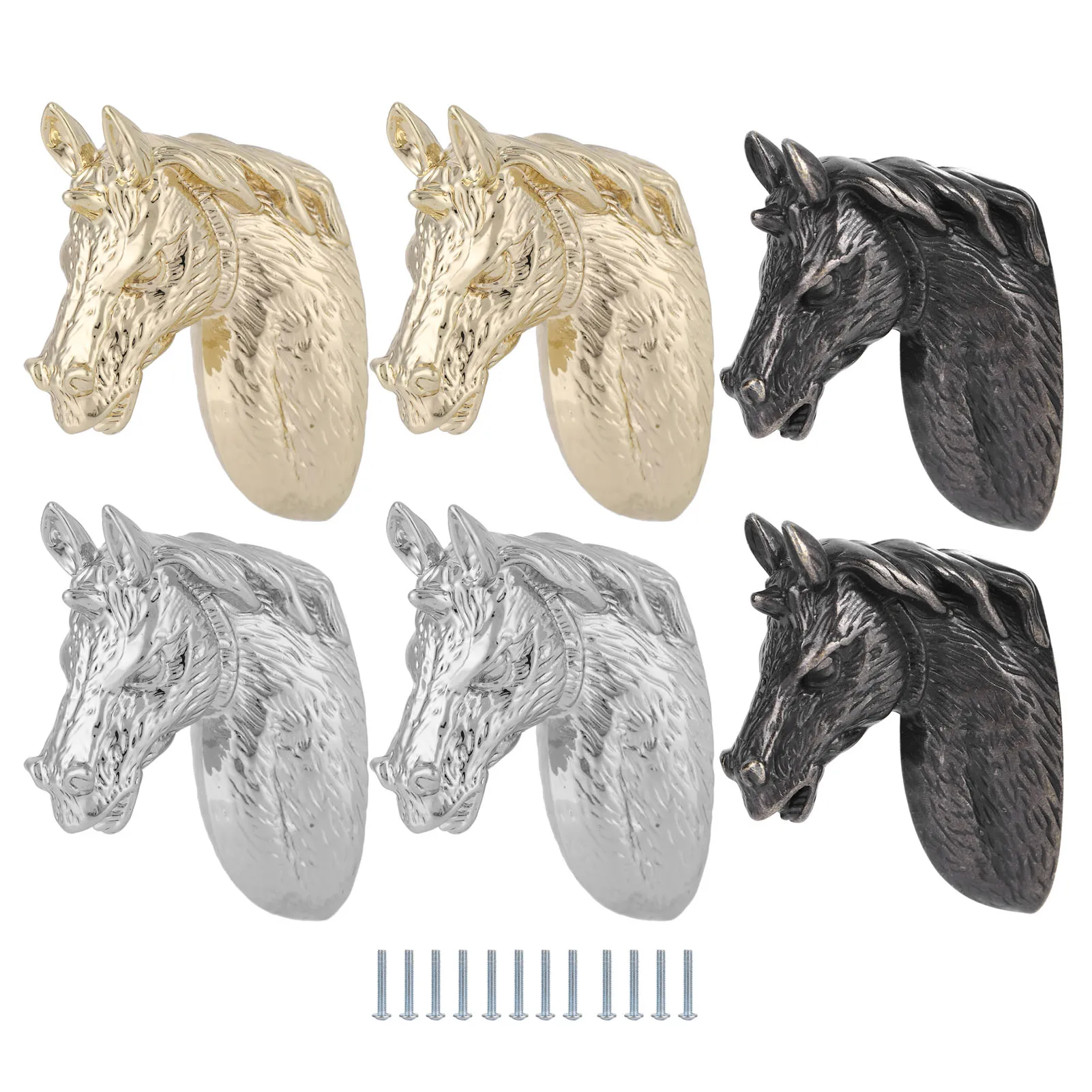 2Pcs Modern Stylish Cabinet Handles Horse Head Pull Kitchen Wardrobe Drawer Door Knob Household Furniture Accessories