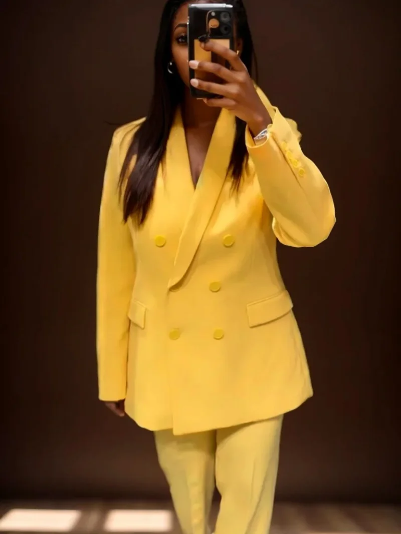 

Новинка 2024 года, весенние элегантные комплекты из двух предметов, женские наряды, модный облегающий костюм, куртка, повседневные узкие брюки, офисный женский брючный костюм