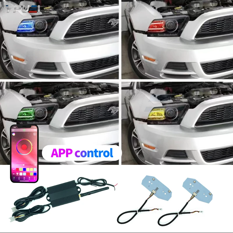 RGBW Mehrfarbige LED DRL Bord Beleuchtung Für 2013-2014 Ford Mustang DRL tagfahrlicht licht Bord Beleuchtung Kit auto styling