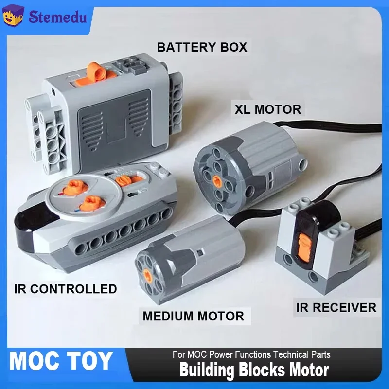 Power Functions DIY Toys 8883 M Motor 8882 XL Motor 8881 AA Battery Box IR Remote Control Receiver Building Blocks MOC Power Up