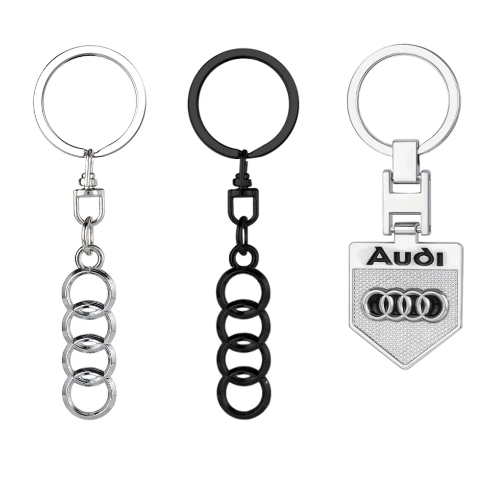 3D Metal Car Logo Key Rings Keyring Keychain Accessories For Audi SLine S3 RS4 A4 B5 B6 A3 8P 8V 8L A5 A6 C6 C5 A1 A7 A8 Q3 TT