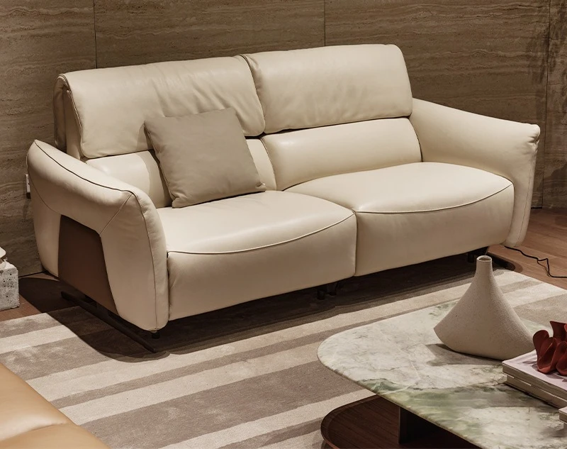 Electric function leather living room modern light luxury first-layer cowhide sofa