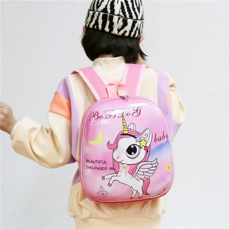 Mochila de unicornio para niña y niño, morral escolar de dibujos animados