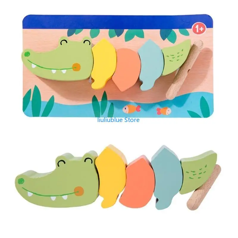 

Wooden Lacing Puzzle Children Educational Toy for Adults Educational Gifts 62CF