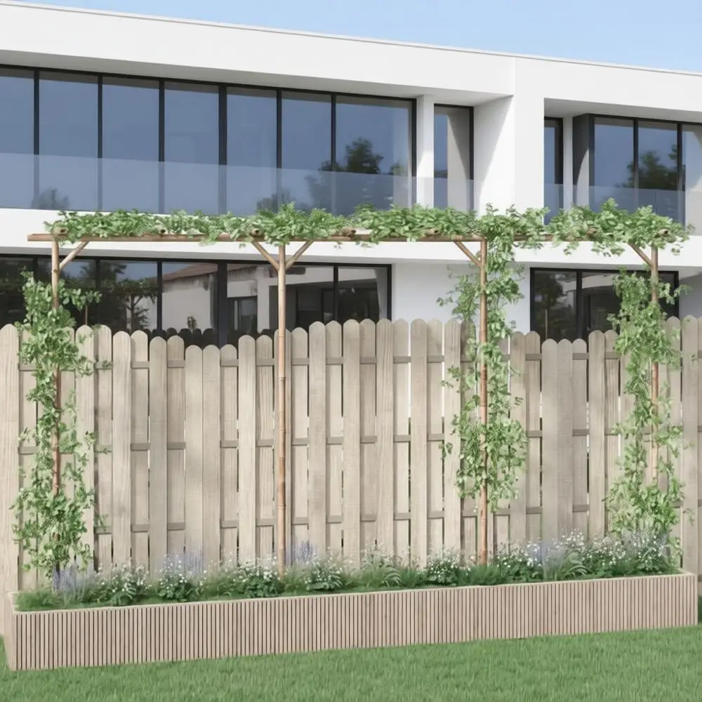 Brown Bamboo Large Durable Pergola Rectangular, Home & Garden, Lawn & Garden, Outdoor Living, Outdoor Structures, Garden Arches,