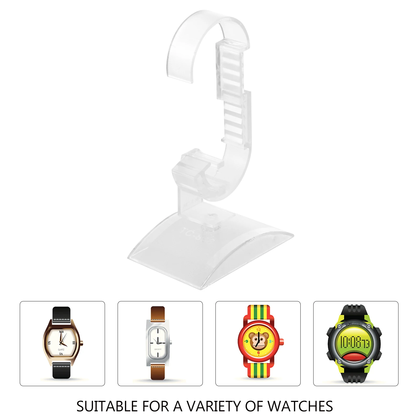 

2 Pcs Watch Stand Display Bracket Acrylic Jewelry Table Frame Adjustable Holders Travel Watches for Men Women Gift