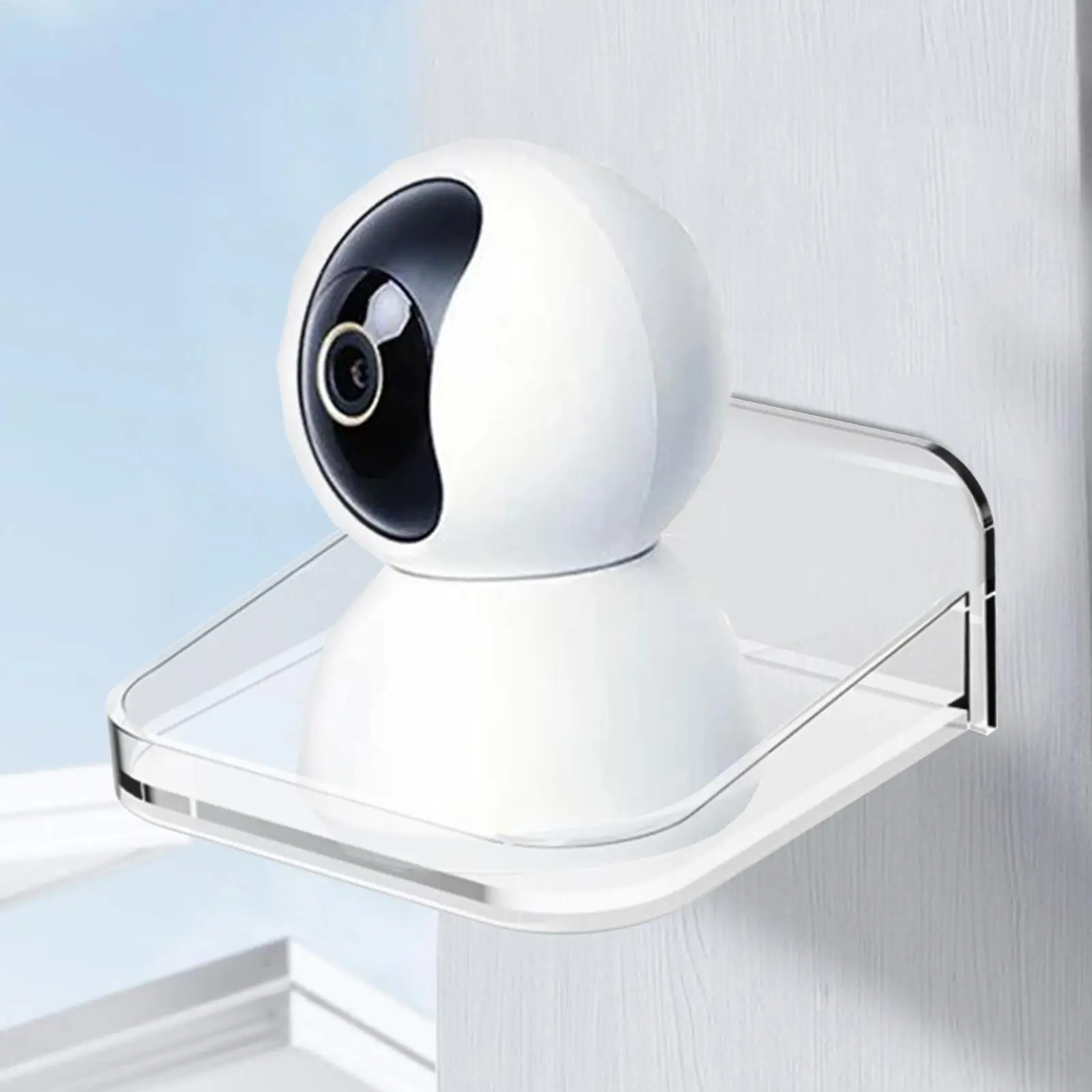 Small Shelf Wall Mount Tiny Wall Shelf Security Camera Bracket Holder Non drilling wall mounted safety camera bracket