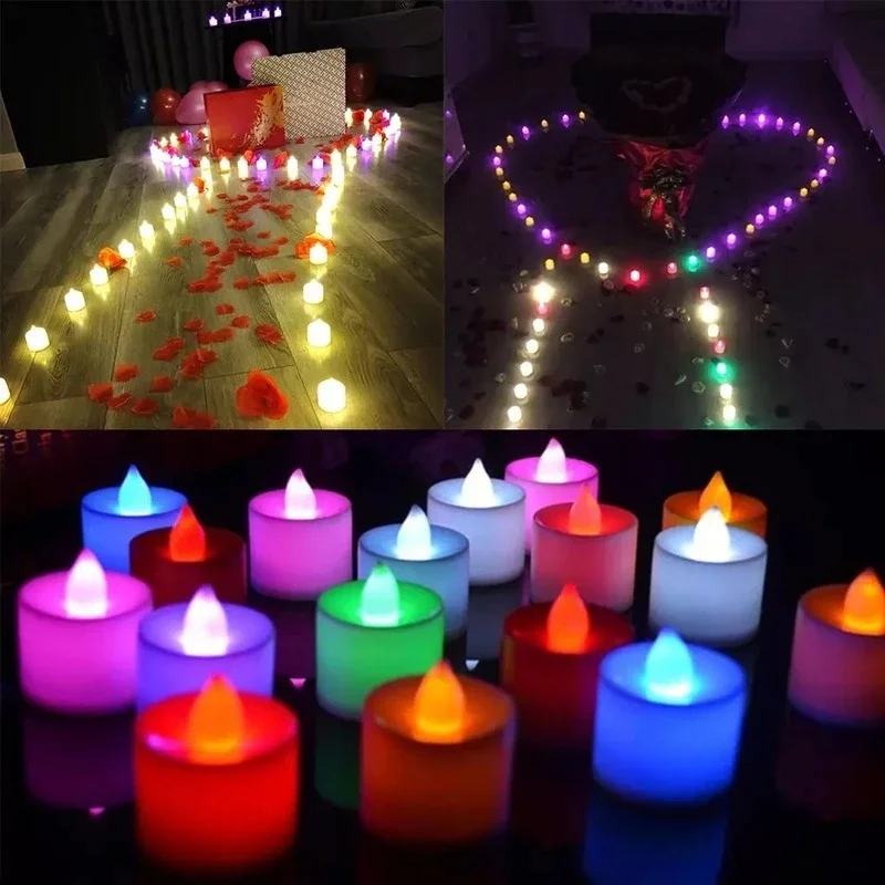 1/6/12/24 PCS LED Electronic Candle Battery Operated FlamelessTea Light Candles Night Lights for Wedding Birthday Party Decor