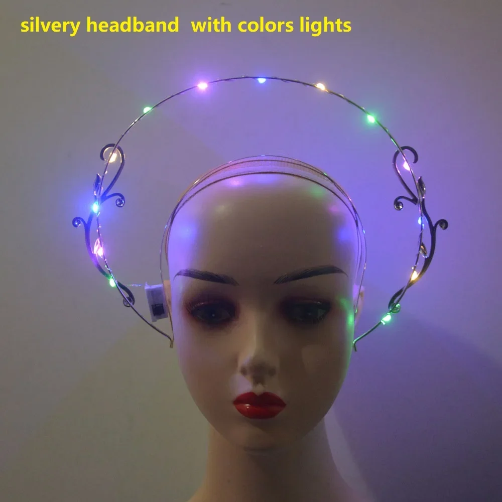 Halloween LED Light Up Flashing Angel Bridal Gold Silvery Halo Headband Photoshoot Hair Band  Hair Accessory Wedding Festival