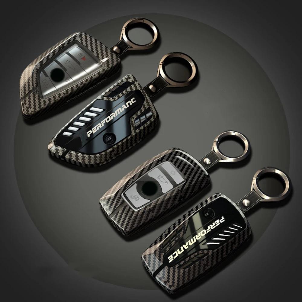 Zinc Alloy Carbon Fiber Car Key Cover Case For BMW X6 X5 X3 F20 F30 F34 E60 E90 F10 E34 E36 G30 F15 F16 1 3 5 7 Series