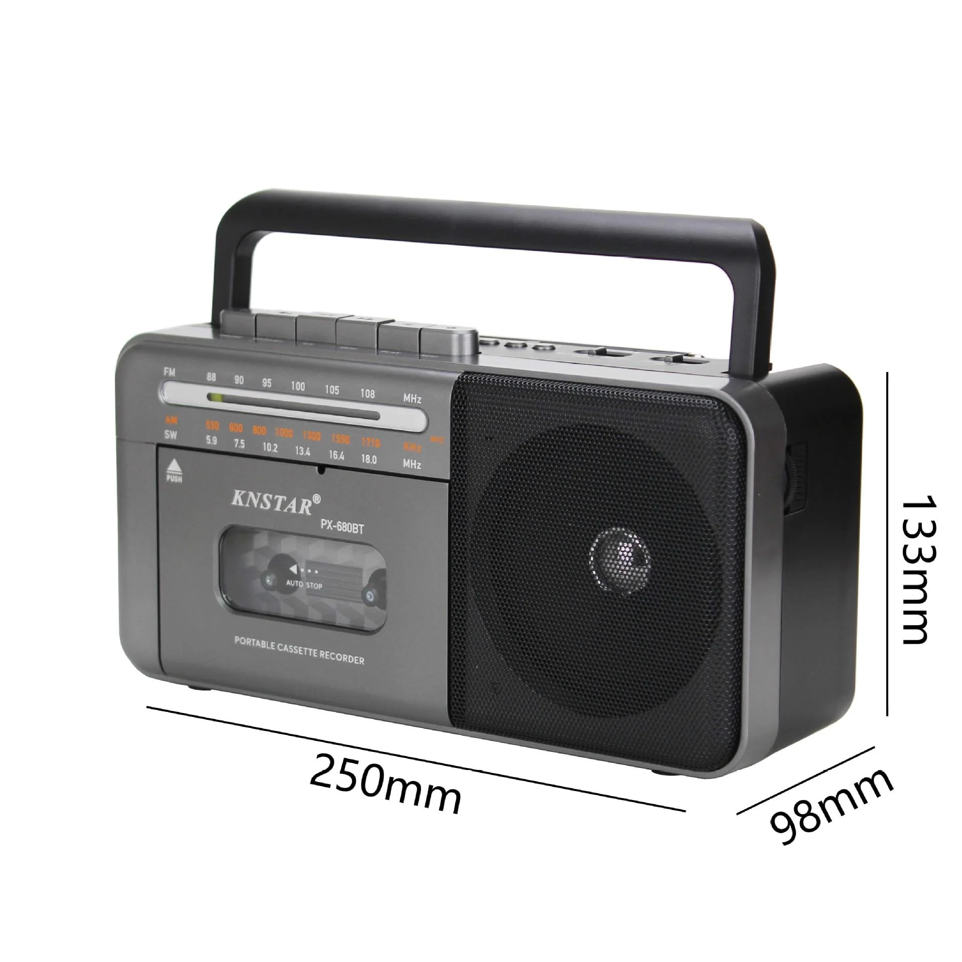 

New Portable Cassette Player with Bluetooth, Multi-Band Radio Recorder USB TF Card Support,All-in-One Boombox for Walking & Home