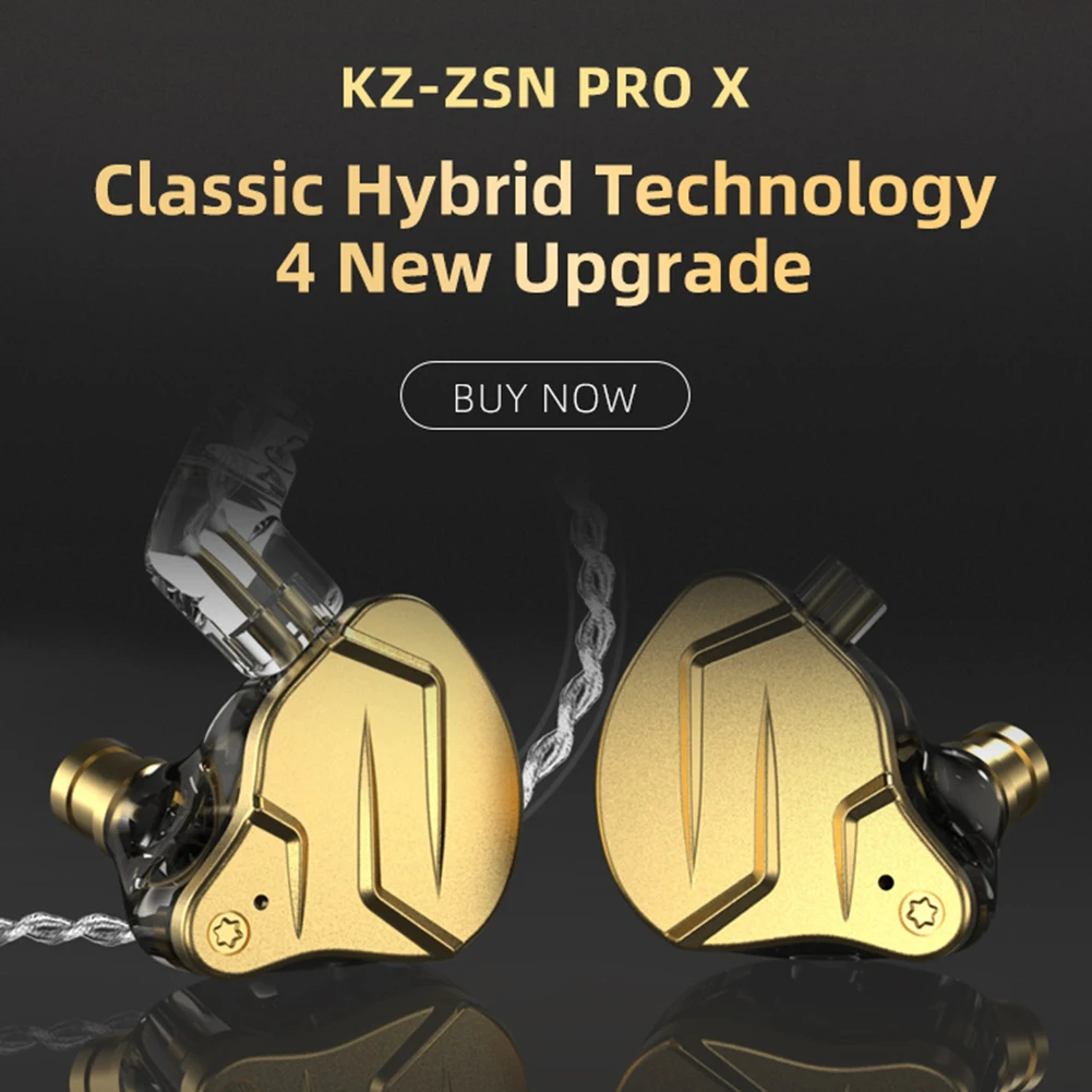 

KZ ZSN Pro X 1BA+1DD Hybrid Technology Metal In Ear Earphones HIFI Bass Earbuds Monitor Earphone Sport Noise Cancelling Headset