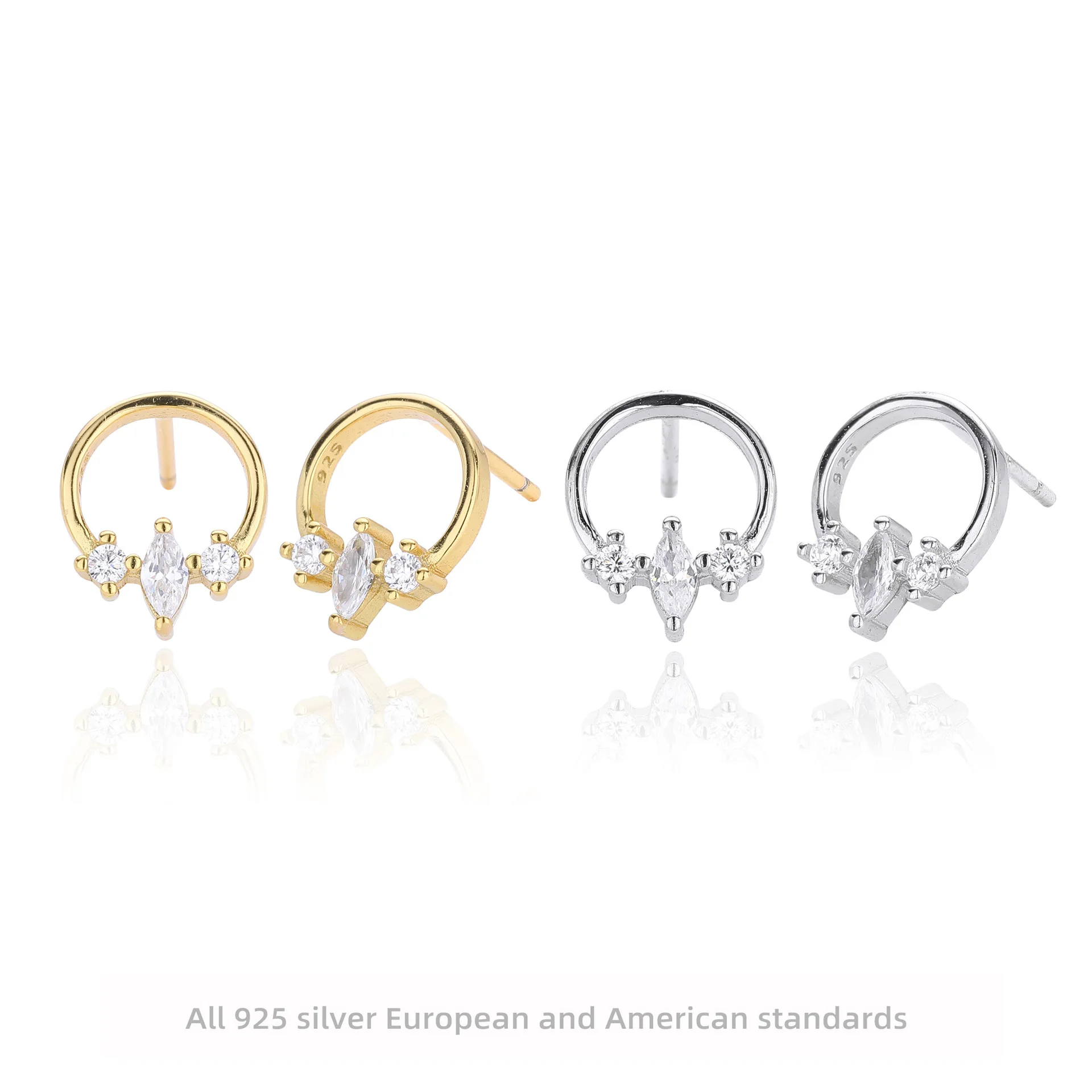 

Withered S925 Sterling Silver Earrings Fashionable Zirconium Inlaid Earrings Versatile Accessories For Women