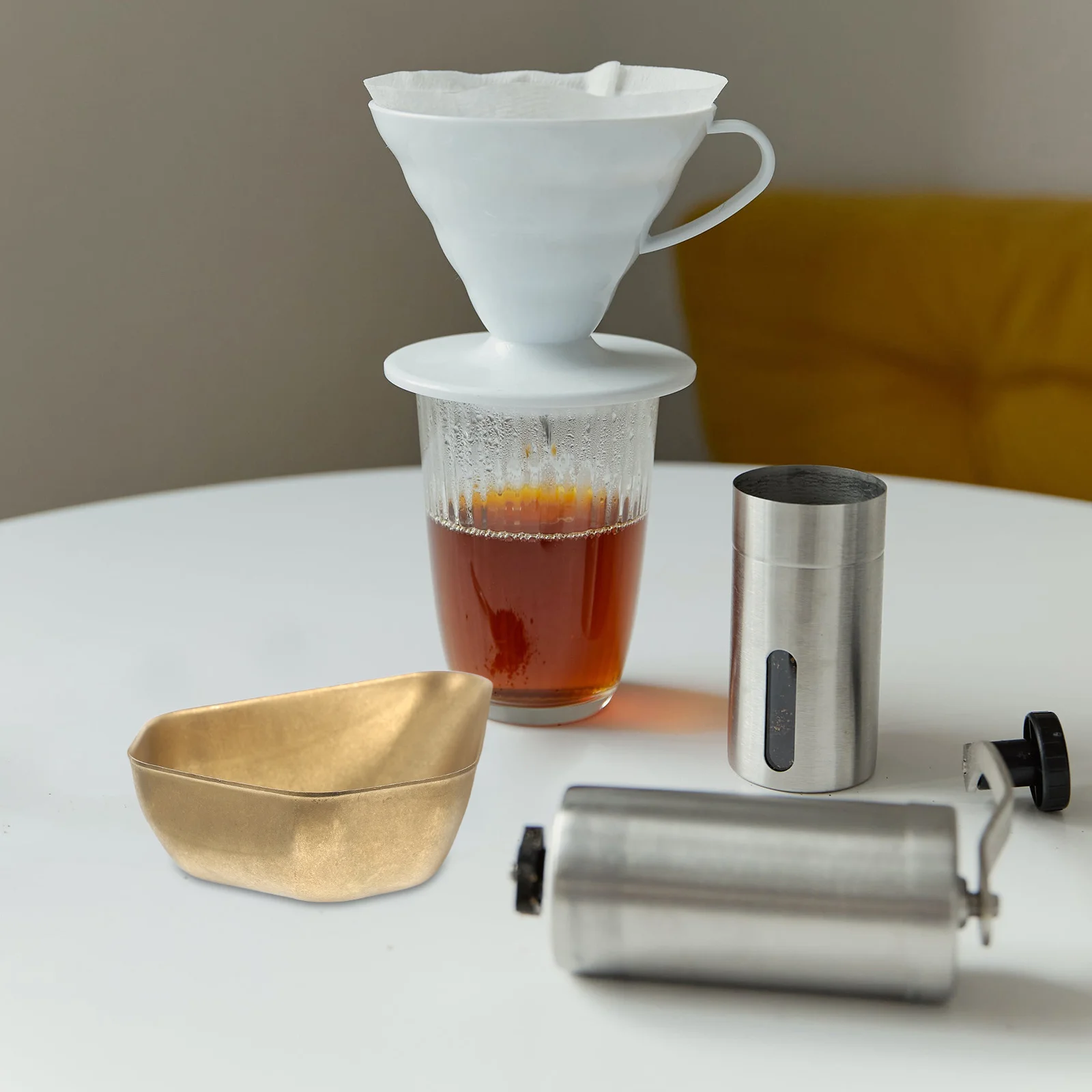 

Дозирующие чаши из нержавеющей стали 304, одинарный поднос для кофейного порошка, аксессуары для точного взвешивания эспрессо, дозирующая чашка из нержавеющей стали