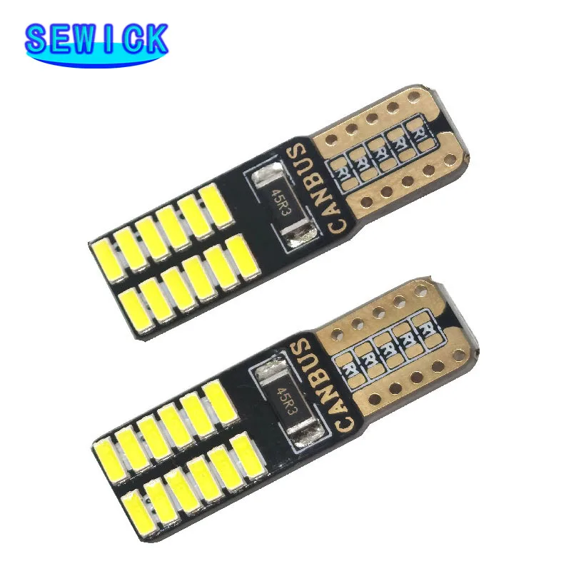 

100pcs Canbus T10 W5W 194 501 Car LED Interior Instrument Lights Bulb for Car Diode Auto 24SMD Width Lamps Vehicle White 12V