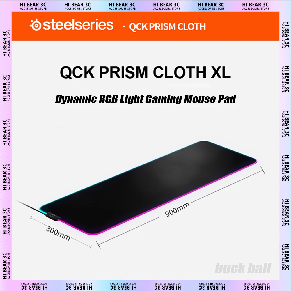 Steelseries Qck Gaming Mouse Pad Dynamic RGB Light Washable Smooth Lockrand Thicken Pc Gamer Table Pad Anti Slip Fps Apex Csgo