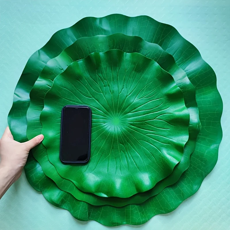 Oversized Floating Artificial Lotus Leaves, Realistic Fake Lily‑Pads for Pond, Swimming Pool, Farm & Holiday Decoration