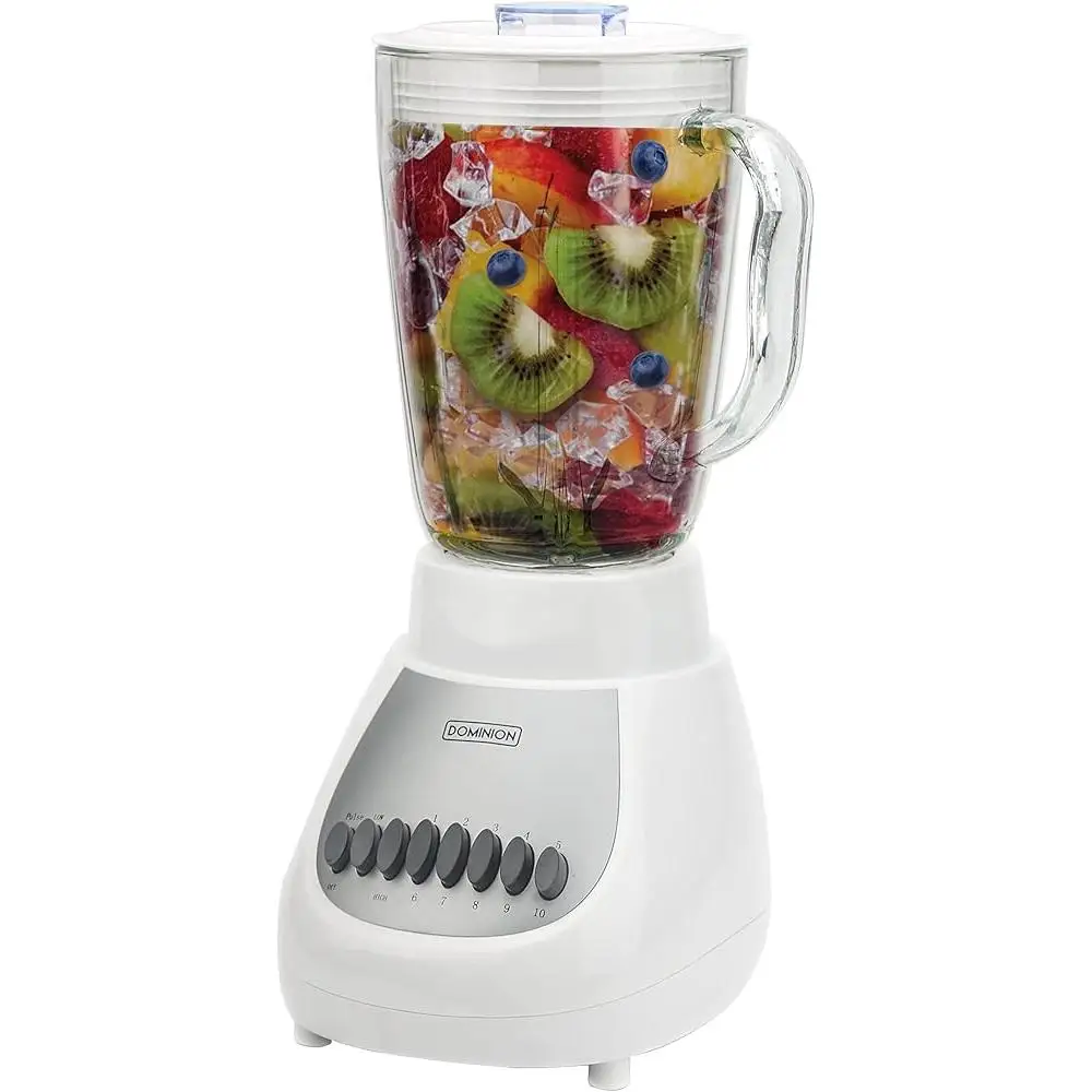 خلاط كونترتوب قوي متعدد السرعات بقدرة 600 وات، 10 سرعات، برطمان زجاجي 42 أونصة، سحق الثلج، سهل التنظيف، آمن للاستخدام في غسالة الأطباق