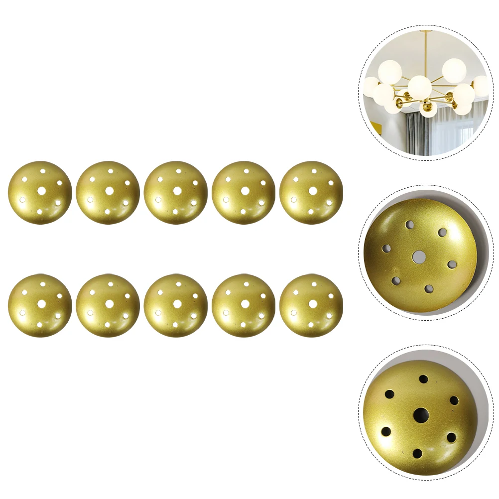 

10pcs Glass Pendant Light Fixtures 8cm Golden Middle Hole Discs Chandelier Accessories Hanging Ceiling Lamps Metal Base Round
