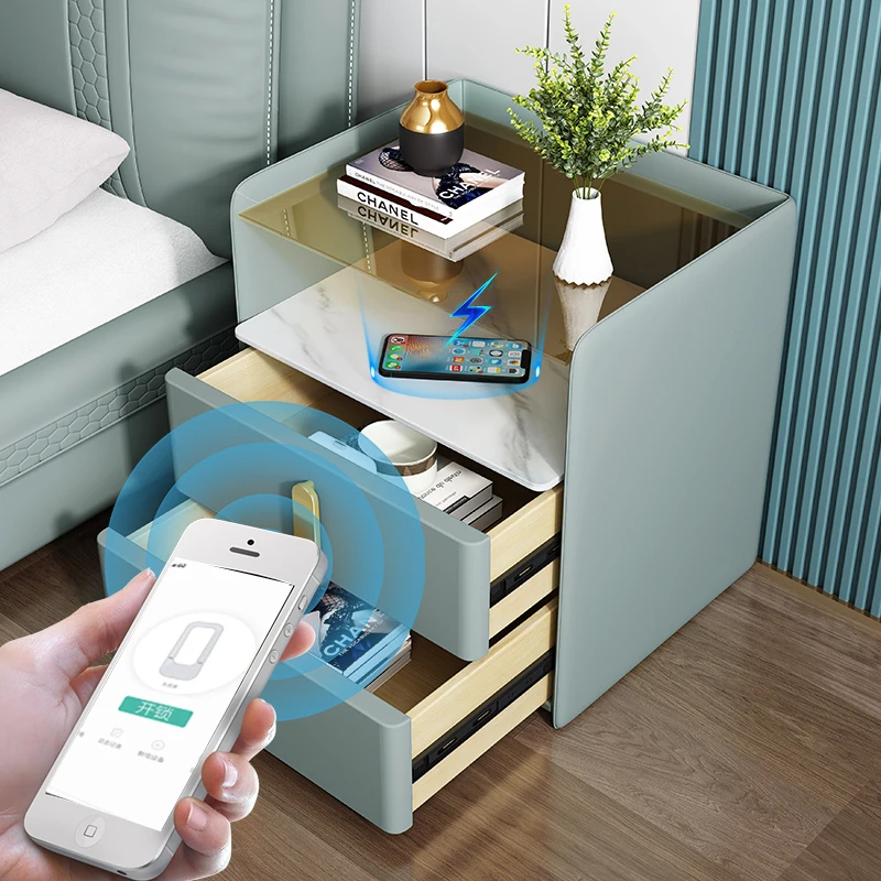 The product can be customized.Smart bedside table is simple, modern, high-end, and luxurious. 2021 new small internet