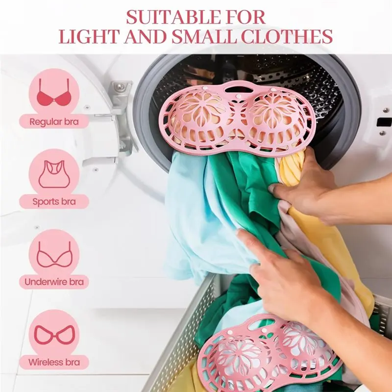 세탁용 신선한 재사용 가능한 브라 가방, 실리콘 브라 세탁 가방 변형 방지 세탁기 및 건조기용