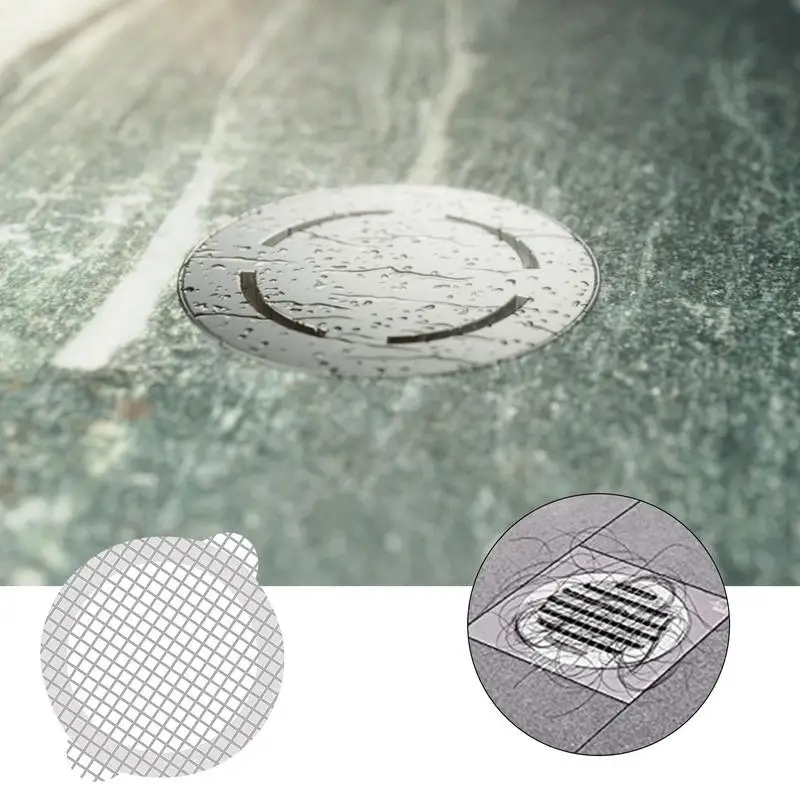 

10PC Round Disposable Shower Drains Hair Catcher Mesh Stickers Bathroom Bathing Shower Hair Stoppers Catchers Bath Accessories