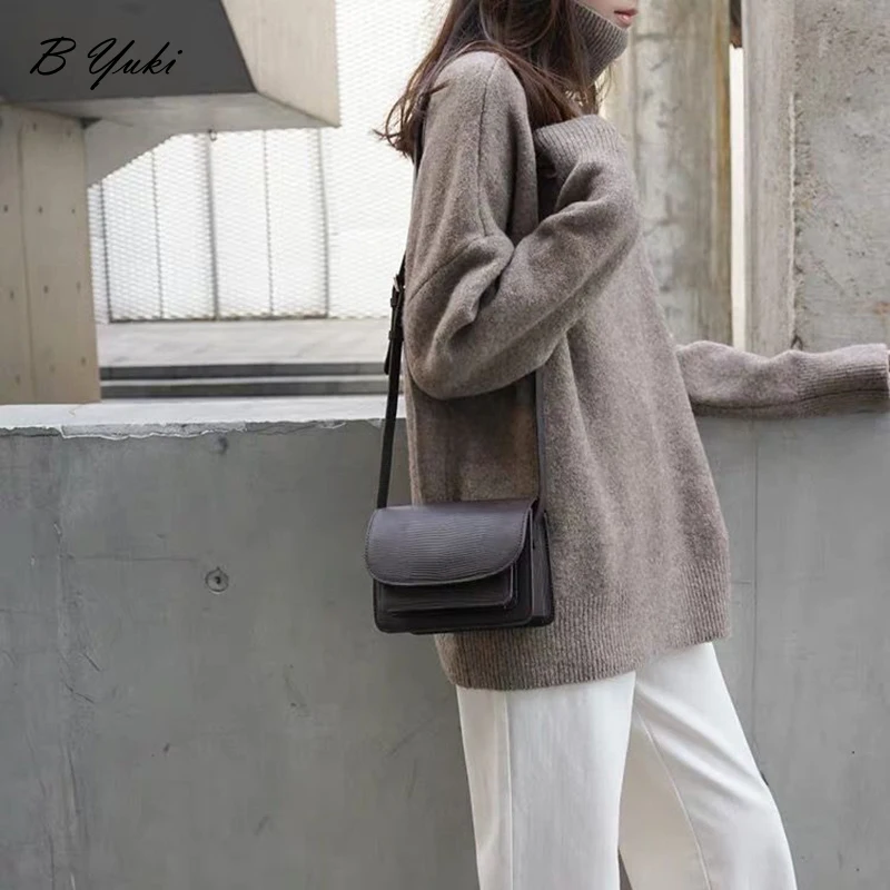 Blessyuki Oversized Cashmere Turtleneck Knitted Sweater Women Winter Thicken Warm Solid Basic Pullover Female Casual Soft Jumper