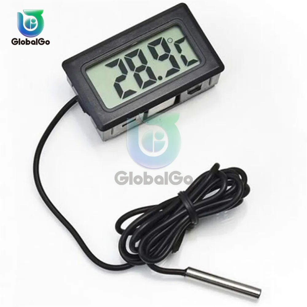 FY-10 Mini LCD Digital Thermometer Embedded Temperature Sensor Meter Detector Tester 1M 3M 5M For Car Indoor Baby Bath Incubator