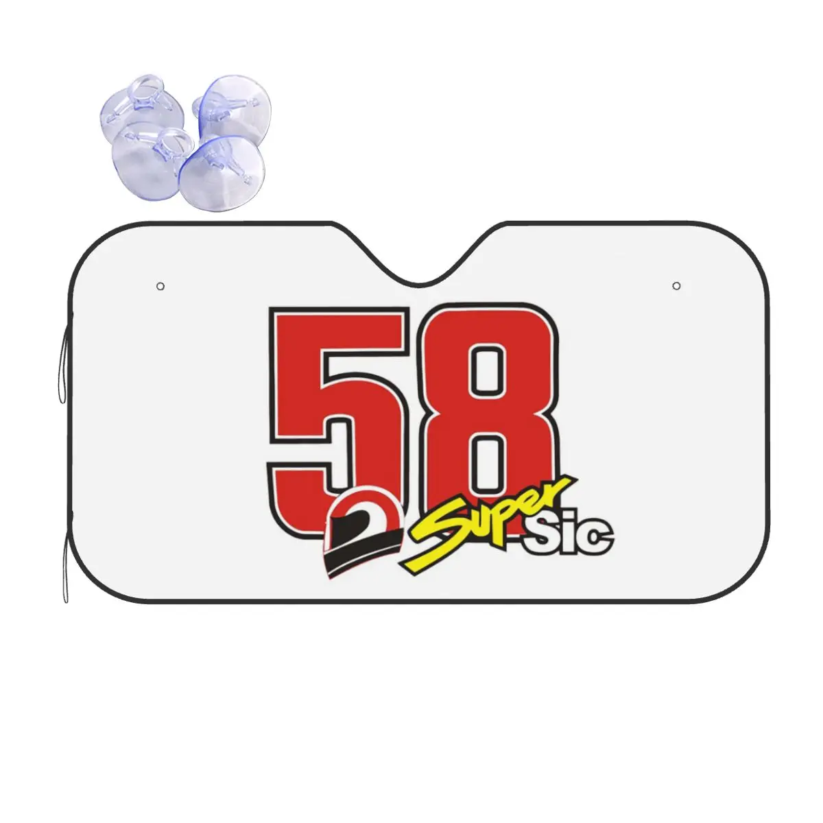 

Marco Simoncelli 58 Super Sic Sunshade Windscreen Car Front Windshield Window Sun Visor Accessories Covers