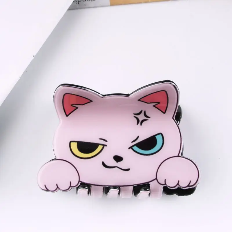 1pc Leuke expressie haarclip, nieuwe hoofdband aan de achterkant van het hoofd, haarclip van 6 cm, schattige kattenkrabclip