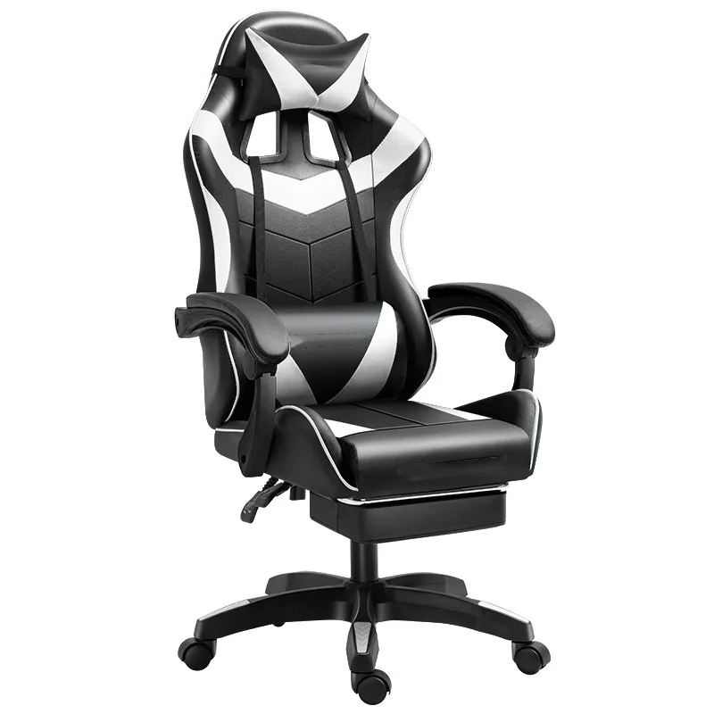 Gaming Chair LED Lights Ergonomic Computer Chair Reclining PU Leather High Back Video Game Chair Adjustable Lumbar Support
