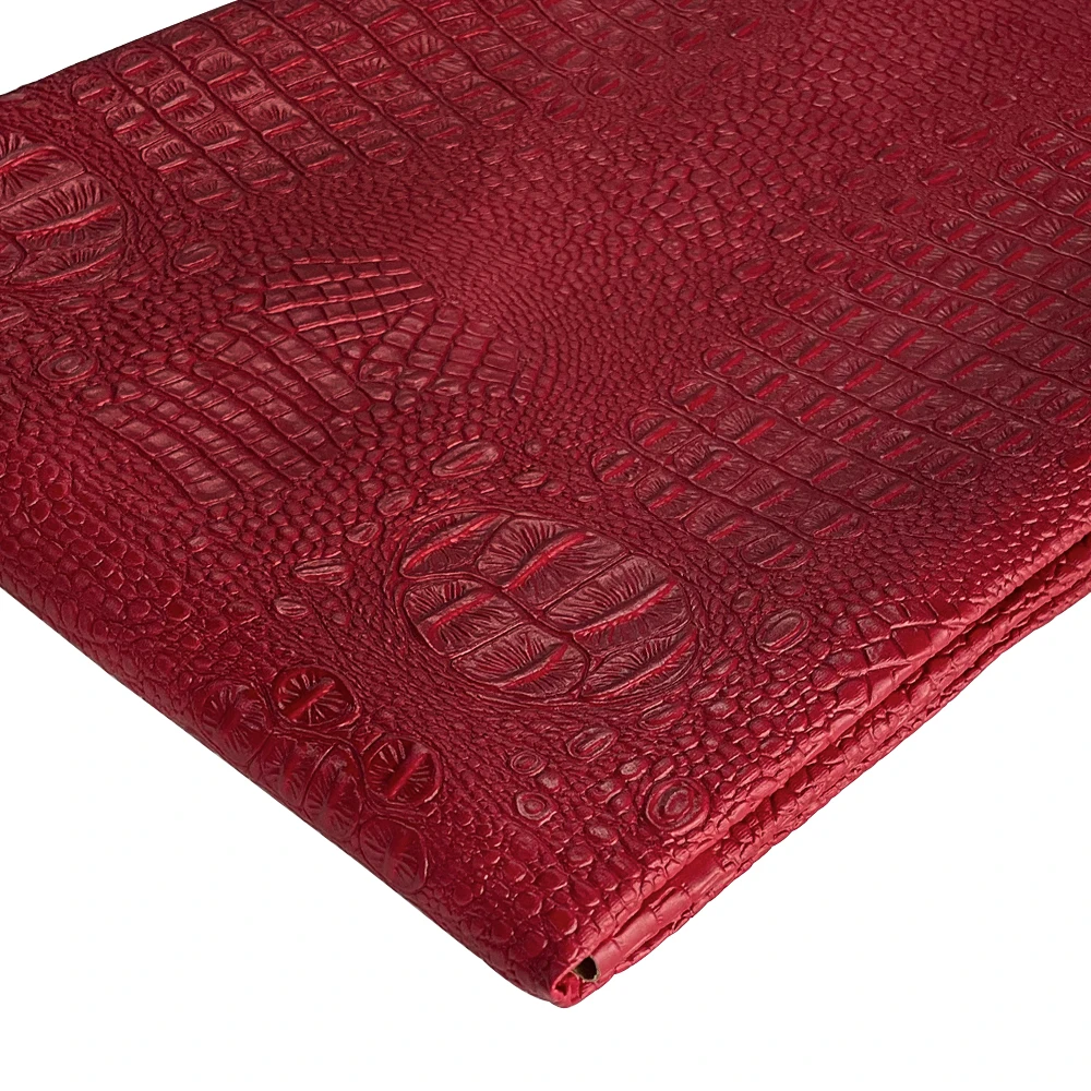 1 yard crocodile pattern artificial leather fabric 91*135cm marine vinyl soft crocodile leather synthetic leather, cut, used for