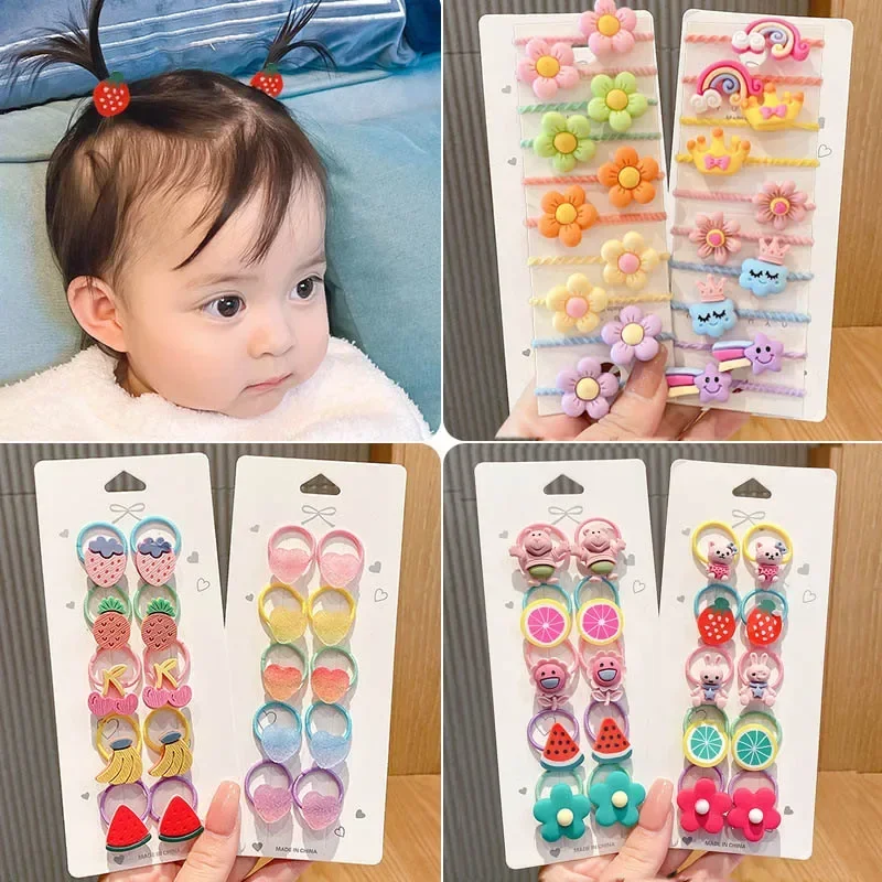 Hair Accessories Girls Bands Scrunchies Elastiques Cheveux Fille Gift Band Elastic Kids Nylon Rubber Cute Cartoon Wholesale