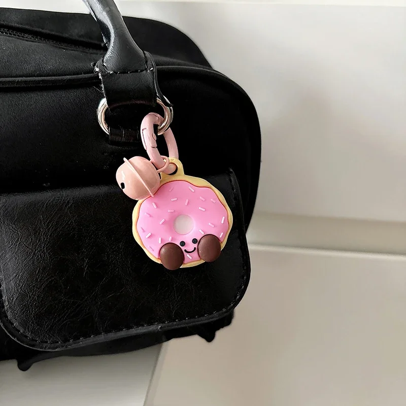 Donut สีชมพูการ์ตูนน่ารักน่ารักสําหรับ Apple Airtag สําหรับ AirTag Tracker เกราะป้องกันสําหรับ Air Tag ฝาครอบป้องกัน