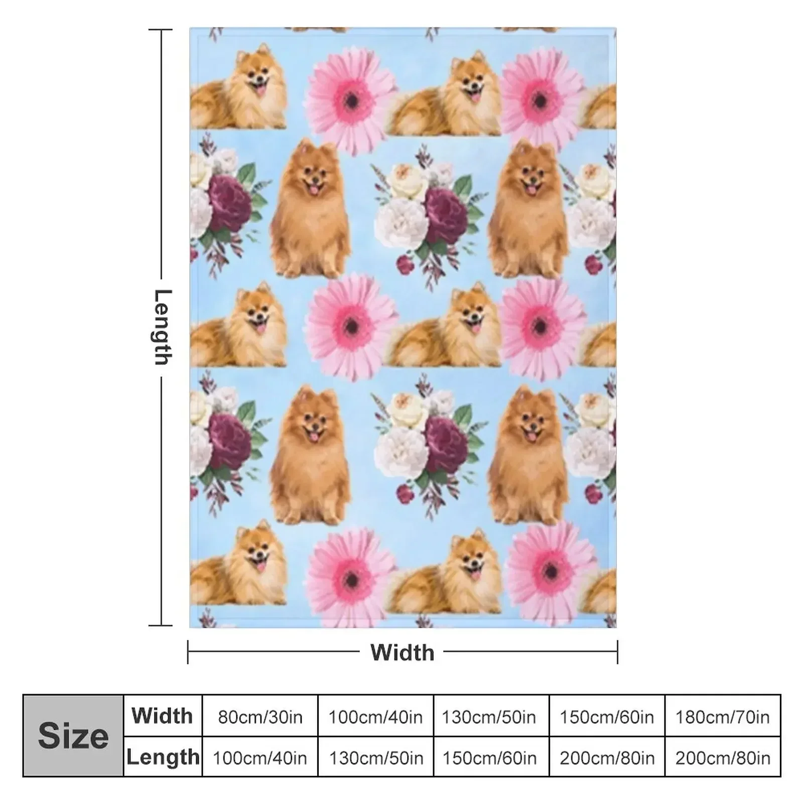 Pomeranian Throw Blanket couch cozy soft plush fuzzy picnic outdoor blanket