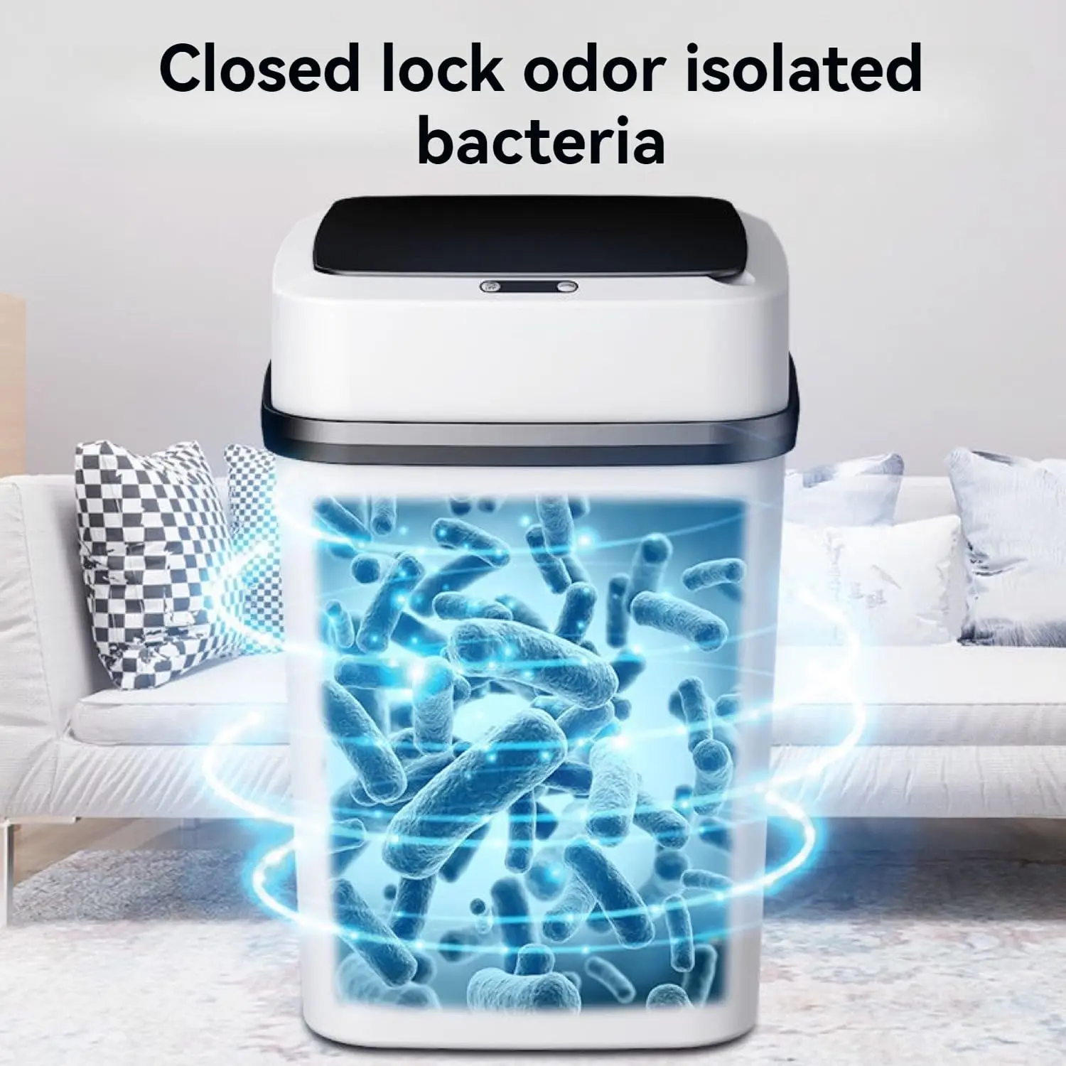 Bidone della spazzatura intelligente con sensore automatico Bidone della spazzatura elettrico intelligente con coperchio Bidoni per il riciclaggio dei rifiuti per cucina Bagno 13/15L