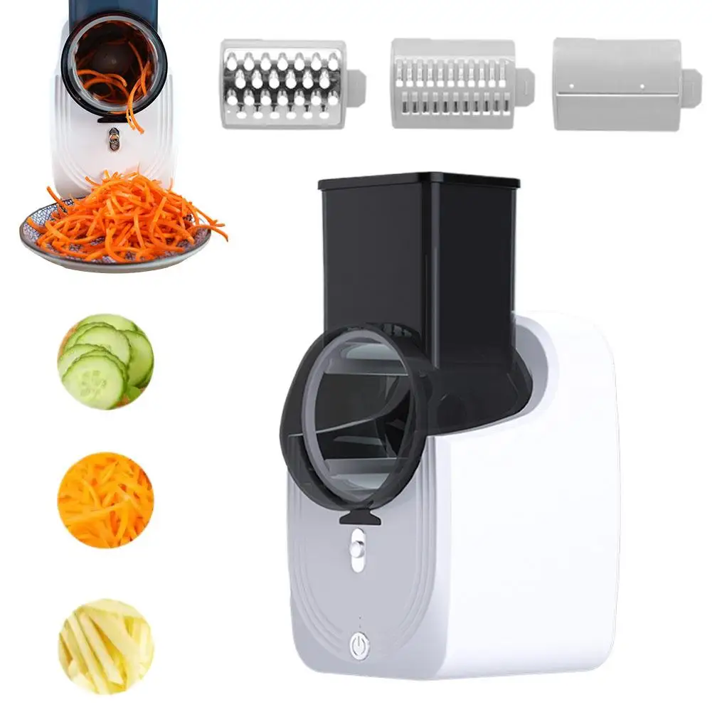 

3 in 1 Electric Vegetable Slicer Shredder Automatic Salad Shooter Machine Cheese Grater Carrot Cabbage Cutter