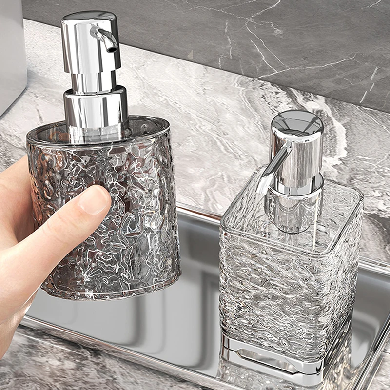 Dispensador de jabón con bomba de plástico de 300/400ML, botella dispensadora de jabón, contenedor líquido de loción desinfectante de manos transparente de lujo ligero